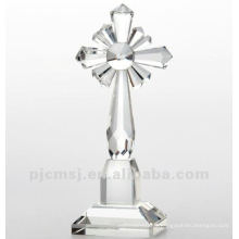 Croix de cristal avec support, croix de cristal religieux pour le cadeau de mariage